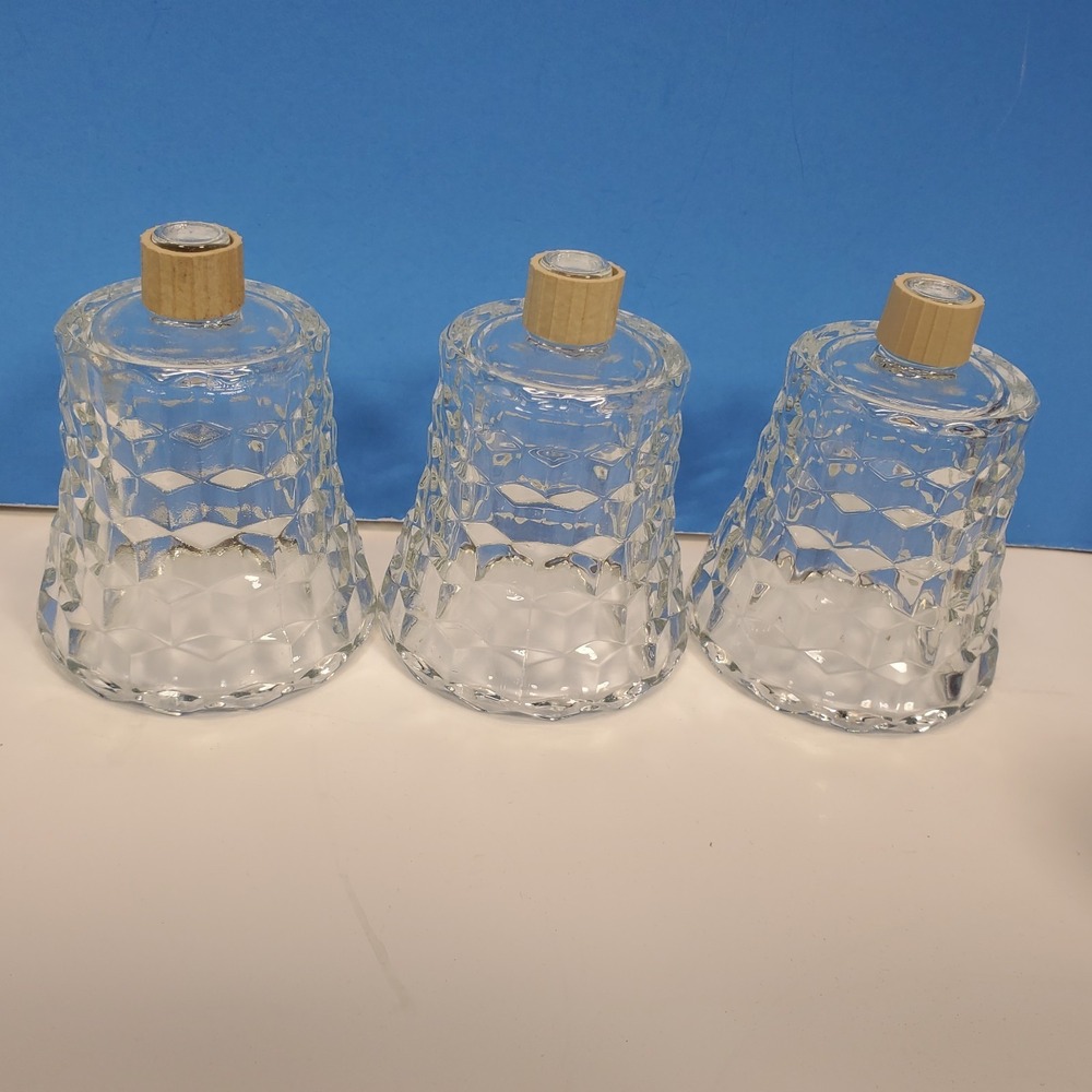 Vintage Votive Cups‎ Peg Candles Cubist Glass Home Interiors Quantity of 3